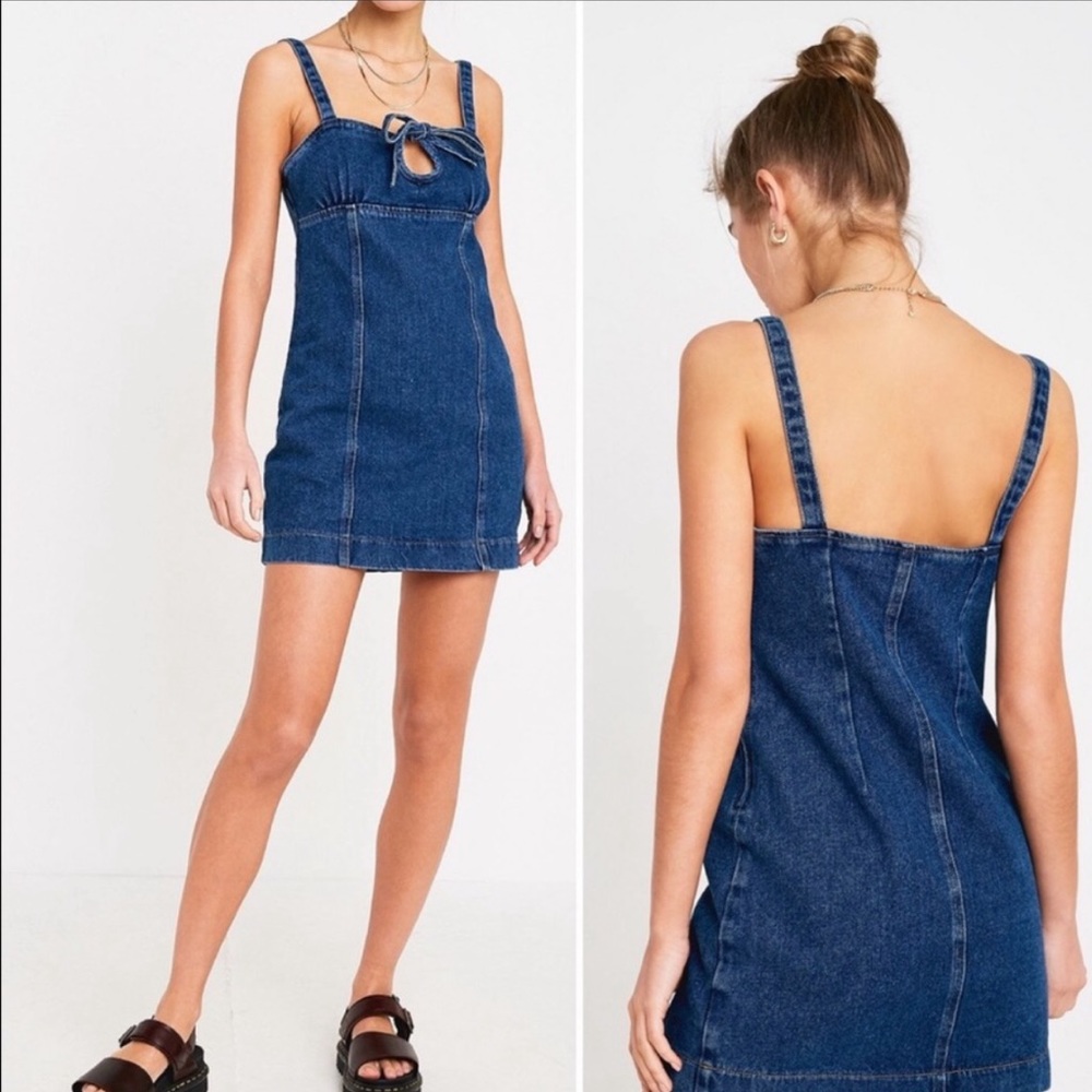 Urban Outfitters Y2K Kia Keyhole Cutout Denim Mini Dress